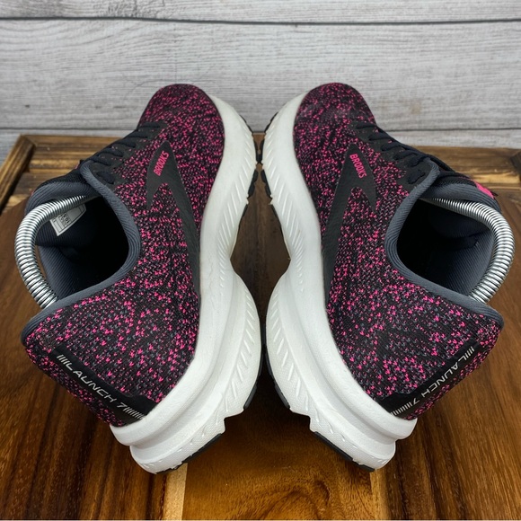 Brooks Women’s Launch 7 Black Pink Running Shoe 1203221B083 Sneaker Size 10.5 - Picture 9 of 12